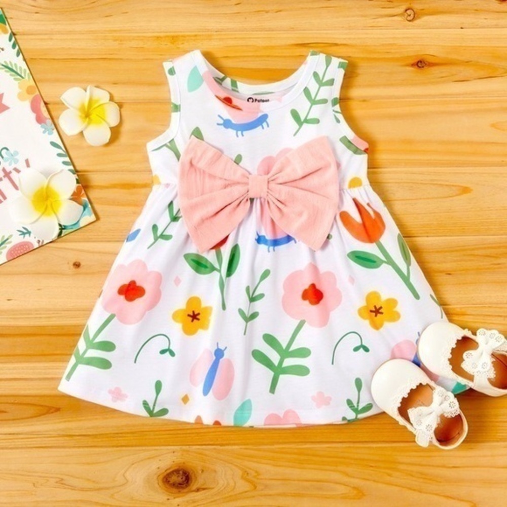 Baby Girl Flower Summer Dress with Bow
